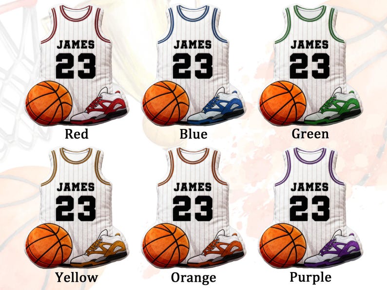 Custom Jersey Pillow,Personalized Basketball Jersey Pillow with Number,Basketball Lover Player Gift,Sports Pillow,Kids Gift,Throw Pillow