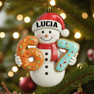 Gingerbread Six Seven Ornament Gen Alpha 67 Christmas Ornament for Kids & Teens