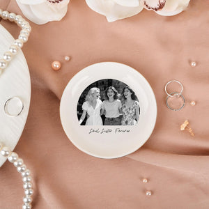 Personalized Bestie Photo Ring Dish, Soul Sister Gift, Ceramic Jewelry Dish, Best Friend Gift, Birthday Gift, Christmas Gifts for Her Sister
