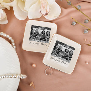 Personalized Bestie Photo Ring Dish, Soul Sister Gift, Ceramic Jewelry Dish, Best Friend Gift, Birthday Gift, Christmas Gifts for Her Sister