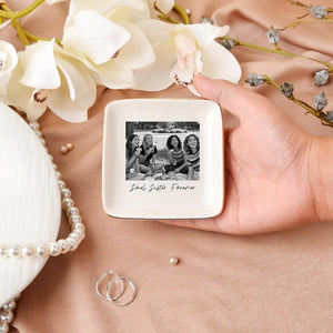 Personalized Bestie Photo Ring Dish, Soul Sister Gift, Ceramic Jewelry Dish, Best Friend Gift, Birthday Gift, Christmas Gifts for Her Sister