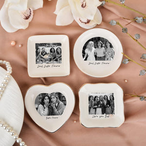 Personalized Bestie Photo Ring Dish, Soul Sister Gift, Ceramic Jewelry Dish, Best Friend Gift, Birthday Gift, Christmas Gifts for Her Sister