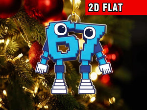 67 Brain Rot Ornament, Meme Figurine, Unique Gift for Gamers & Streamers, 2D Ornament, Christmas Ornament 2D Flat Ornament