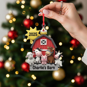 Custom Farm Animal Ornament Personalized Barn Keepsake Gift for Kids & Families