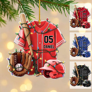 Personalized Baseball Ornament, Christmas Baseball Ornament, Ornament For Boy, Custom Baseball Player Holiday Gift, Gift For Baseball Lovers