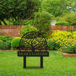 Personalized Garden Sign with Flower Design, Custom Garden Stake with Bird, Custom Garden Gift, Flower Garden Decor, Custom Name Mother Gift