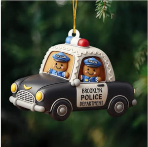 Custom Gingerbread Police Officer 2D Ornament, Personalized Acrylic Ornament For Law Enforcement, Policeman Keepsake, Police Department Gift