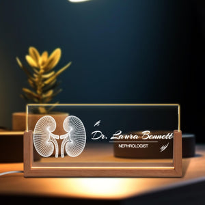 Personalized Nephrologist Name Plate, Custom Kidney Doctor LED Desk Sign, Medical Office Decor, Doctor Graduation Gift, Clinic Night Light