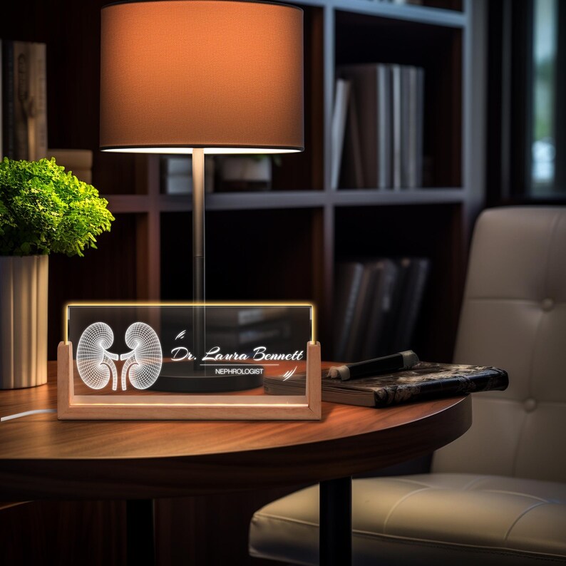 Personalized Nephrologist Name Plate, Custom Kidney Doctor LED Desk Sign, Medical Office Decor, Doctor Graduation Gift, Clinic Night Light