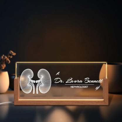 Personalized Nephrologist Name Plate, Custom Kidney Doctor LED Desk Sign, Medical Office Decor, Doctor Graduation Gift, Clinic Night Light