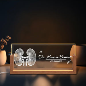 Personalized Nephrologist Name Plate, Custom Kidney Doctor LED Desk Sign, Medical Office Decor, Doctor Graduation Gift, Clinic Night Light