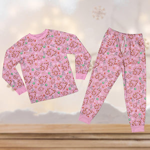 Funny 67 Candy Cane Christmas Pajama Set, 67 Six Seven Christmas Sleepwear, Six Seven Meme Christmas Pajamas, Trending 67 Holiday Pajamas