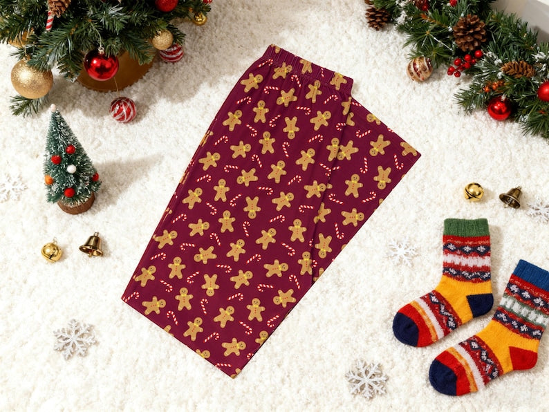 Family Christmas Pants women pajama pants Christmas Gift for her Woman Man Pants Family Matching Loungewear Gingerbread Man Pajamas Pants