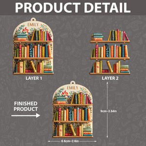 Bookshelf Christmas Ornament, Book Lover Gift, Book Club Ornament Gift, Book Exchange Gift, Bookshelf Decor, Librarian Xmas Gift