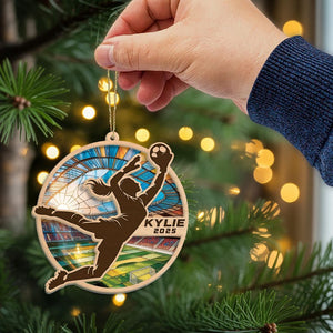 Personalized Soccer Goalkeeper Ornament, Custom Soccer Player Ornament Gift for Boys Girls, Soccer Coach Team Gift Sports Keepsake