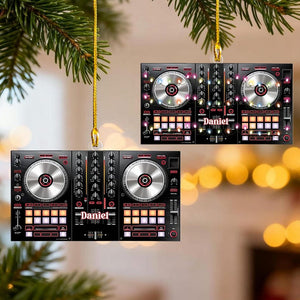 Custom Name DJ Controller Christmas Ornament, DJ Table Flat 2D Ornament, Controller Table Christmas Ornament Gift For Him, Music Lover Gift