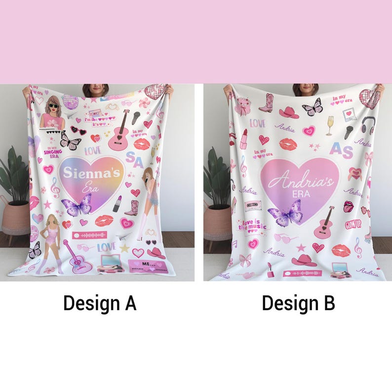 Personalized Name Blanket for kids, Singer blanket personalized, custom blanket, Girl room decor, throw blanket