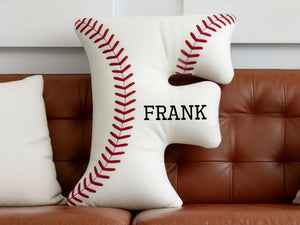 Personalized Letter Baseball Pillow,Custom Baseball Pillow,Throw Pillow,Sports Cushion,Baseball Pillow for Kids,Baseball Decor,Gift For Him