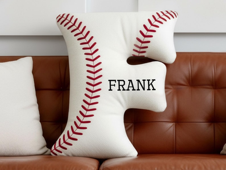Custom Baseball Letter Pillow,Personalized Initial Number Pillow,Baseball Lover Player Gift,Sports Pillow,Monogram Baseball Pillow,Kids Gift