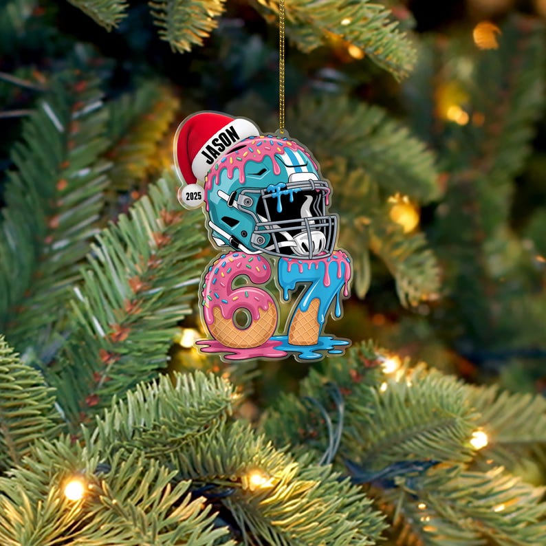 Personalized 67 Sports Christmas Ornament Teen Athlete Gift