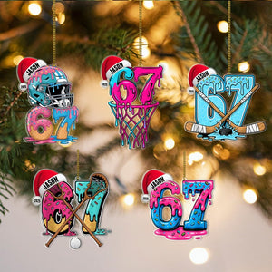 Personalized 67 Sports Christmas Ornament Teen Athlete Gift