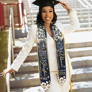 Personalized Christian Graduation Stole with Scripture Design Graduation Stole, Graduate Gifts Graduation Day Gift