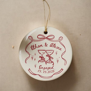 Custom Engaged Ornament,Engagement Gift,Engagement Ornament,Couples,Engagement Announcement Wedding Gift,Christmas Engagement Baubles 2025