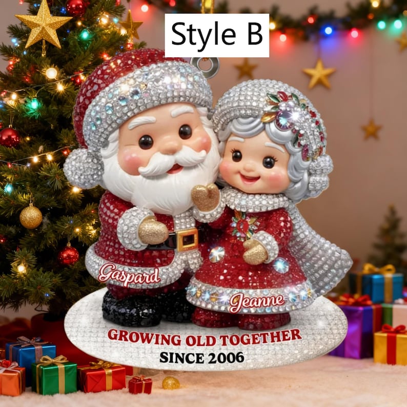 Personalized Couple Christmas Ornament, Growing Old Together Ornament, Xmas Ornament for Partners, New Couple Keepsake, Gift For Couples