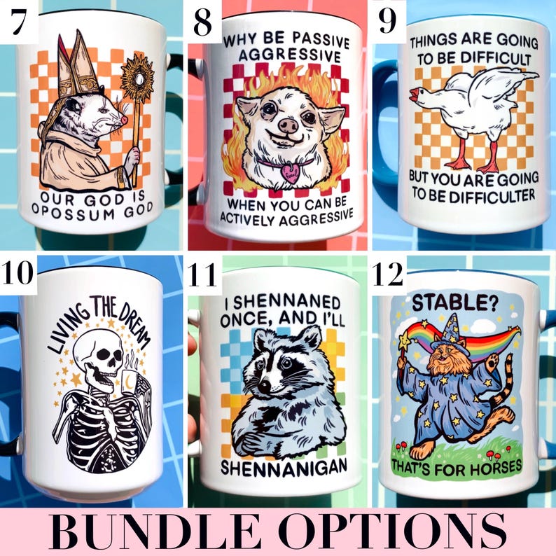 Mug Bundle Coworker Christmas Gift Bulk Employee Gift Funny Coffee Cup Hilarious Step Dad Stocking Stuffer Cute Gift for Her Ironic Mug