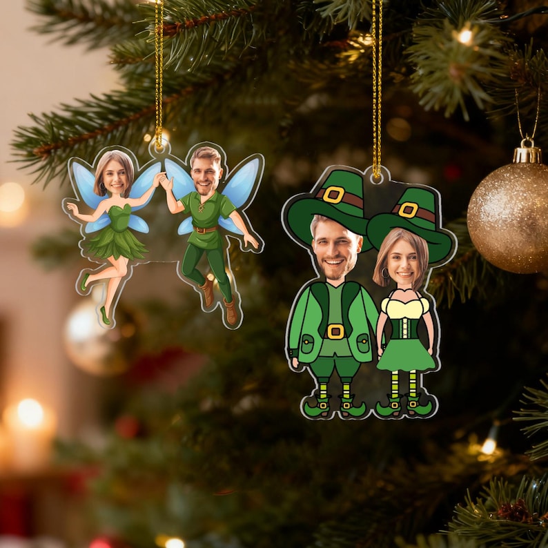 Couple Photo Christmas Ornament, Funny Face Picture Acrylic Ornament, Custom Photo Ornament, Christmas Gift for Lovers, Gift for Couples
