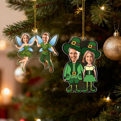 Couple Photo Christmas Ornament, Funny Face Picture Acrylic Ornament, Custom Photo Ornament, Christmas Gift for Lovers, Gift for Couples