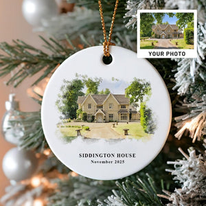 Personalized Wedding Venue Watercolor Ornament, Wedding Location Ornament, Newly Wed Keepsake, Just Married Gift