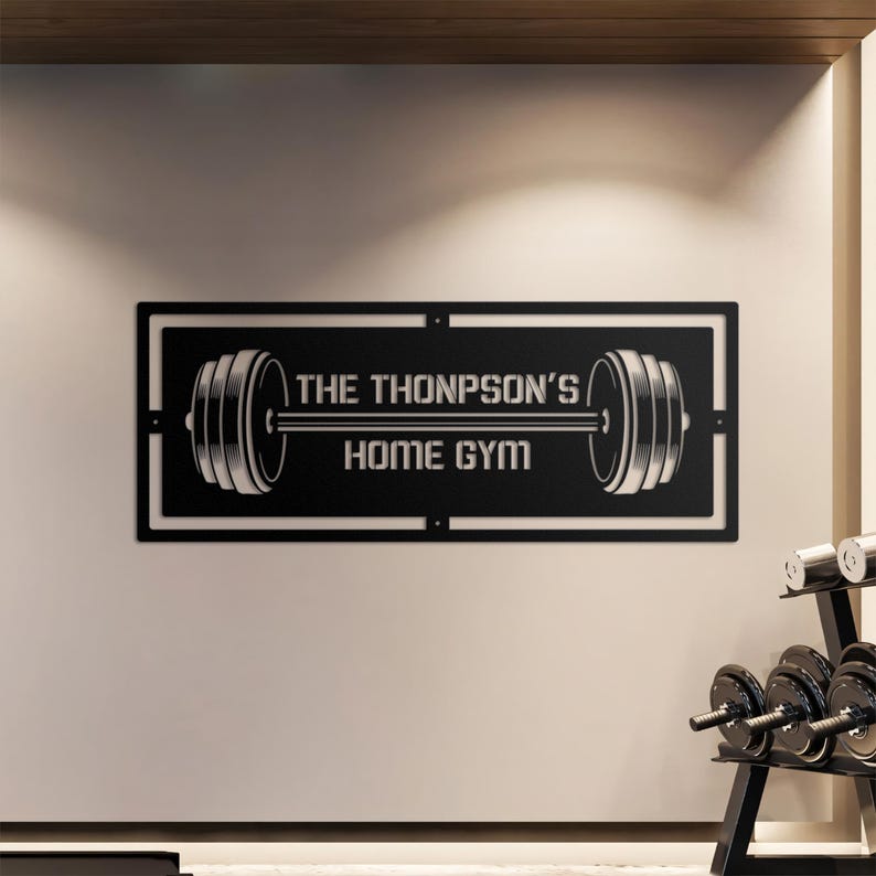 Personalized Metal Home Gym Sign Custom Workout Wall Art, Fitness Room Decor, Gym Name Sign, Perfect Gift for Gym Lovers or Dad