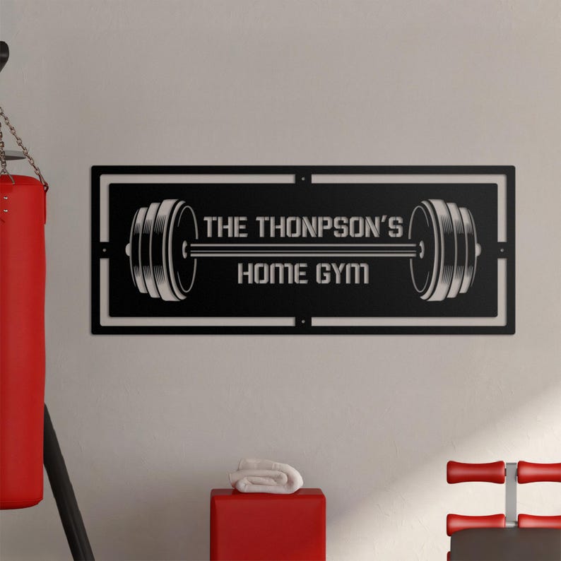 Personalized Metal Home Gym Sign Custom Workout Wall Art, Fitness Room Decor, Gym Name Sign, Perfect Gift for Gym Lovers or Dad