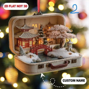 Zen Tea Room Ornament 2025, Japanese Minimalist Miniature, Personalized Christmas Gift For Relaxation Lover