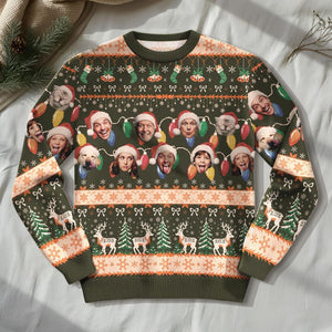 Personalized Face Christmas Sweater For Men Women, Custom Pet Ugly Sweatshirt, Funny Family Christmas Sweater, Funny Custom Face Sweatshirt