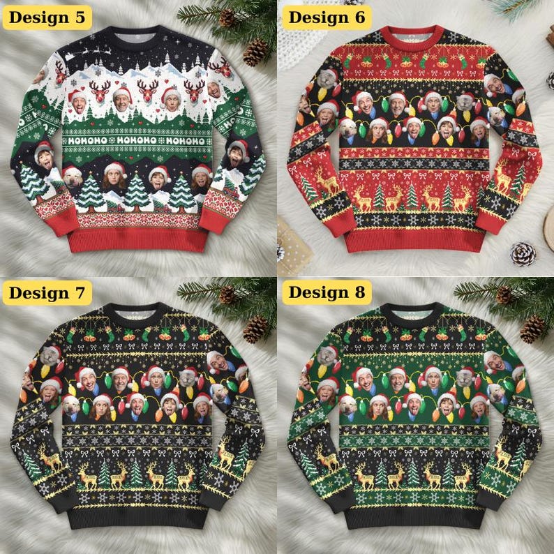 Personalized Face Christmas Sweater For Men Women, Custom Pet Ugly Sweatshirt, Funny Family Christmas Sweater, Funny Custom Face Sweatshirt