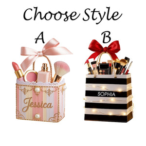 Custom Makeup Ornament with Name, Personalized Beauty Brush Christmas Tree Decoration Special Gift for Makeup Lovers, Her