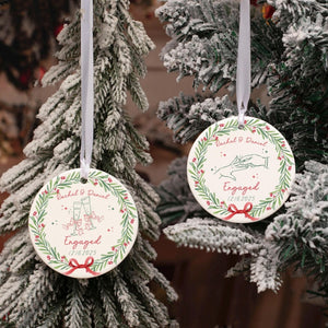 Custom Engagement Gifts for Couple: Engaged Bauble, 1st Christmas Engaged Baubles, Keepsake Gifts, Newlywed Gifts, Engagement Ornament