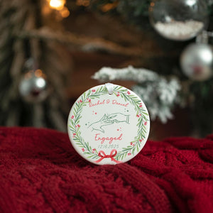 Custom Engagement Gifts for Couple: Engaged Bauble, 1st Christmas Engaged Baubles, Keepsake Gifts, Newlywed Gifts, Engagement Ornament