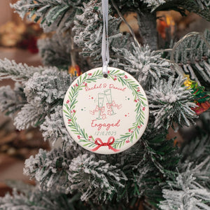Custom Engagement Gifts for Couple: Engaged Bauble, 1st Christmas Engaged Baubles, Keepsake Gifts, Newlywed Gifts, Engagement Ornament