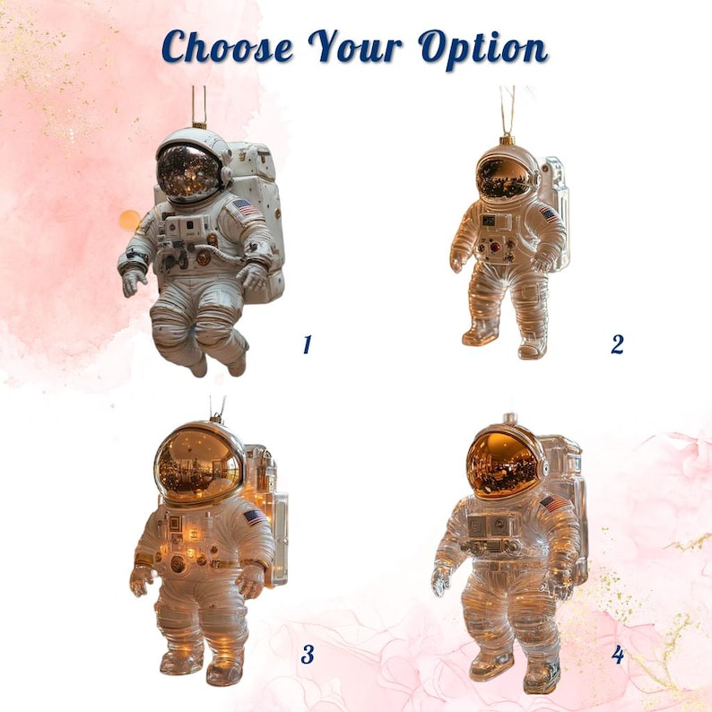 Custom Astronaut Christmas Ornament, Glass Space Suit Tree Decoration For Sci-Fi Lovers