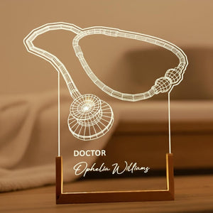 Personalized Stethoscope LED Lamp Gift for Doctors, Medical Students, Nurses, Custom Light for Office, Graduation