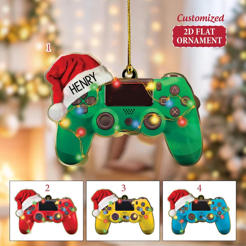 Personalized Video Game Controller Acrylic Ornament, Video Game Lover Gift, Funny Gamer Ornament, Christmas Gift for Boys
