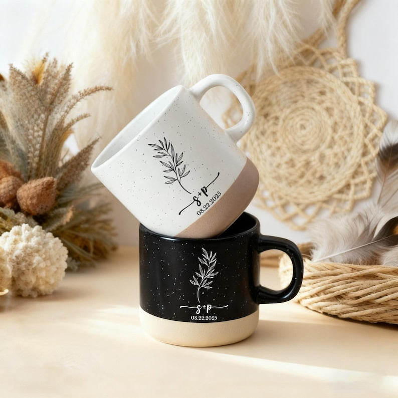 Personalised Engagement Gift, Pottery Printed Mugs, New Engaged Couple Gift, Engagement Gifts, Engagement Gift For Couple, Wedding Gift