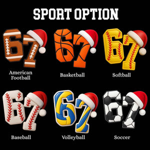 Custom Name 67 Sport Ornament, Acrylic Soccer Baseball Volleyball Basketball Ornament, Six Seven Gen Alpha Humor, Funny Slang 67 Meme Gift