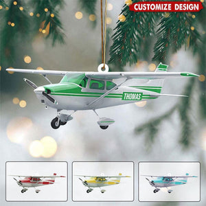 Personalized Pilot Plane Ornament, Custom Name Cessna Keepsake, Aviation Enthusiast Gift, Flight Instructor Christmas Decor
