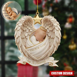 Personalized Angel Baby Memorial Ornament, Custom Name Keepsake, Sleep In Heavenly Peace Sympathy Gift, Infant Loss 2025
