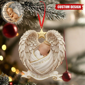 Personalized Angel Baby Memorial Ornament, Custom Name Keepsake, Sleep In Heavenly Peace Sympathy Gift, Infant Loss 2025