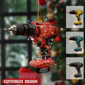 Personalized Power Drill Ornament, Custom Name Handyman Keepsake, Electrician Trade Worker Gift, Unique Tool Christmas Decor